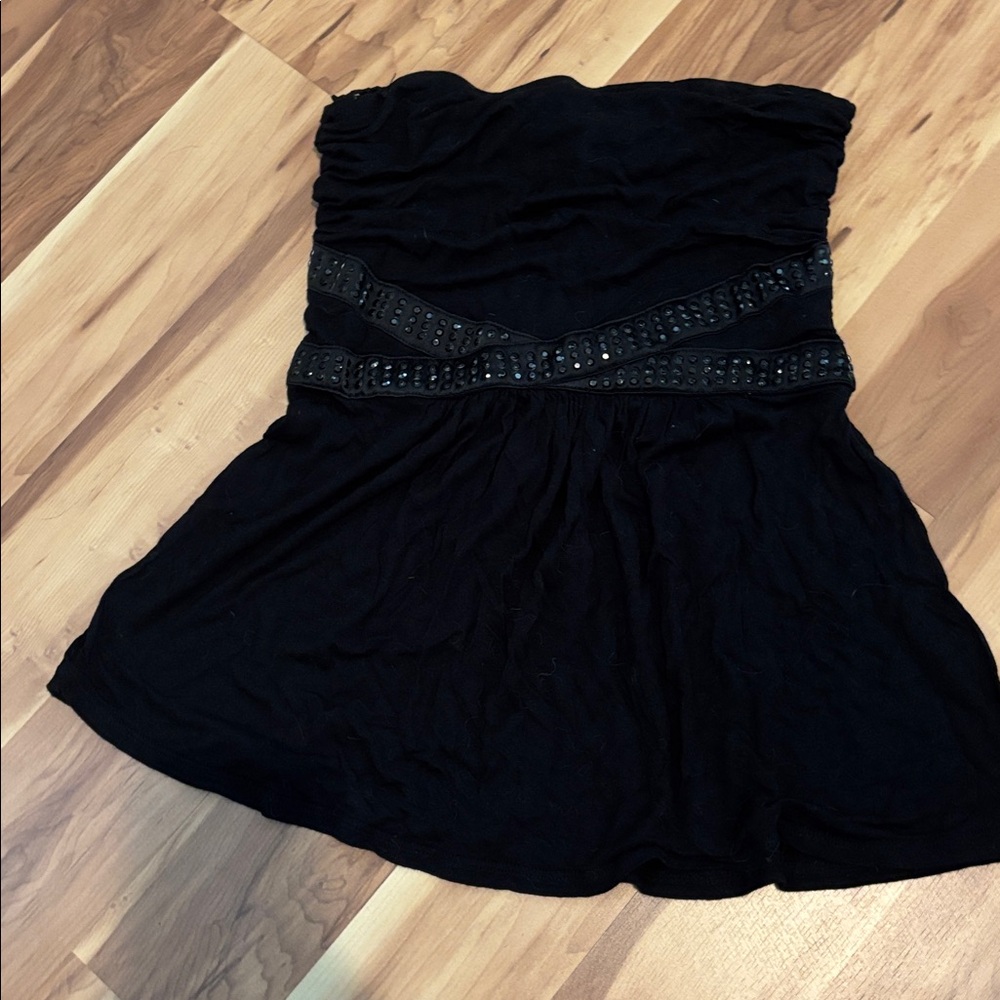 Black tube top with Studded Detail